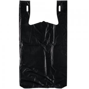 Black Embossed Heavy Duty T Shirt Bags 0.67 Mil Lightweight High Durability