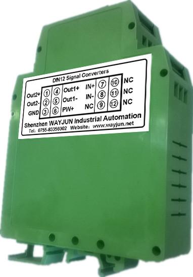 WAYJUN 3000VDC isolation DC current/voltage Conditioners(two in two out) Green DIN35 signal converter