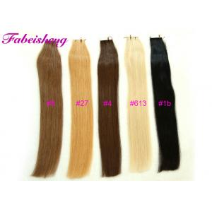 China 100% Remy Tape In Hair Extensions 16' To 26 Long 1B Black Light Blonde Colors supplier