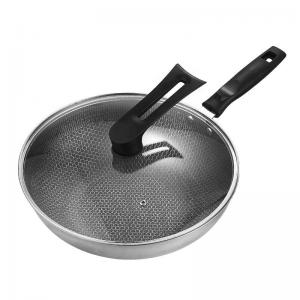 Factory Direct Sale Kitchenware 410 Stainless Steel Cooking Pan Round Fry Pan Nonstick Frying Pan