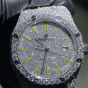 China Royaloak  Moissanite Iced Out Watch 3EX 14k White Gold Diamond Watch For Men supplier