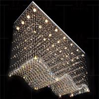 China Decorative Bedroom Crystal Pendant Light Led Crystal Chandelier Length 800mm on sale