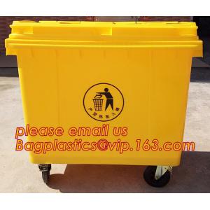 120l Plastic trash can plastic waste container plastic industrial bin, 1100L large plastic garbage trash bin, wheel bin