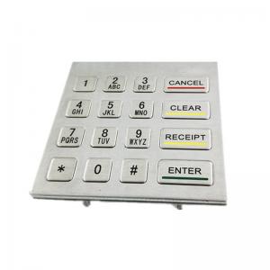 Kiosk SS304 Waterproof IP65 Metal Numeric Keypad 100×100mm 16 Keys