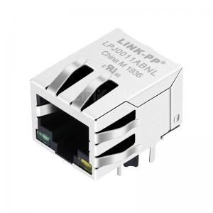 China LPJ0011ABNL 10/100 Base-T Tab Down Green/Yellow Led Right Angle RJ45 8 Pin Connector supplier