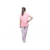 Fancy Womens Summer Nightwear Ladies Viscose Knit Long PANT With Chest Pocket