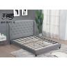 China High Wing Backrest Bed , wood bed frame with upholstered headboard wholesale