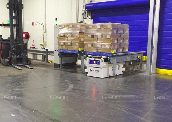 Driverless Industrial Mobile Robots , Tunnel Lifting AGV With Lifting Platform
