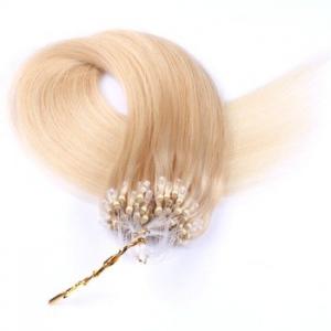 Micro Ring Loop Brazilian Clip In Weave Human Hair Blonde 613 Color Silky Straight