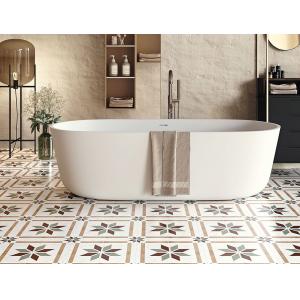 AAA 8.5mm 20x20cm Cement Floor Tile Decorative SGS Rustico Blanco Brillo