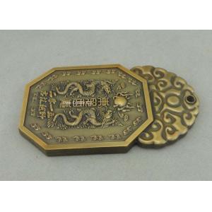 China Die Casting Souvenir Badges Pewter Antique Gold 3D Club Pin Badges Promotional supplier