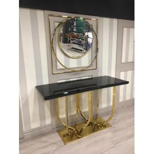Black Marble Console Table Handmade Luxury Dining Room Furniture