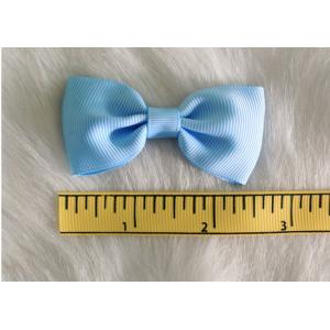 China Blue Fabric Polyester Grosgrain hair clip bow for girls headwear accessories supplier