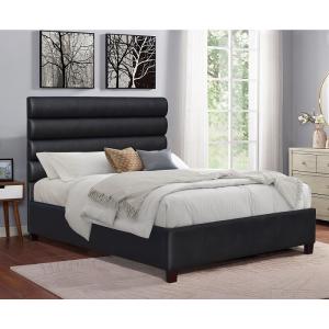 Black Linen Fabric Upholstered Bed Frame 6ft King Size Bedroom Funiture