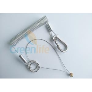 China DIY Accessories Clear Spring Steel Wire Coil Lanyard With Carabiner & Split Ring supplier