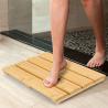 Diseño estable Alfombra de baño de bambú antideslizante con logotipo personalizado y certificado CE / UE
