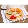 divided large round wood bamboo snacks fruit serving tray