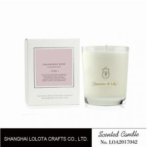 China Jasmine&lily scented jar candle in inner white bottle and white box with customized sticker supplier