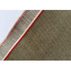 China Khaki Unique Vintage Striped Denim Fabric By The Yard 11 Ounce W10450 - 38 supplier