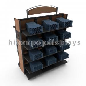 Movable Retail Clothing Racks With Casters For Jeans And Shirts