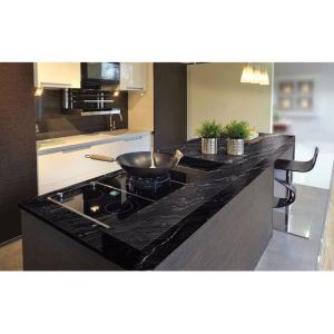 As bancadas do granito na cozinha, Agatha Black Granite Countertop Polish terminaram