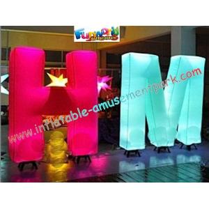 Customized 1.5m Inflatable Lighting Decoration Letter Nylon For Shop