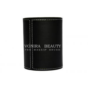 China Customized High Quality Leather Makeup Brush Holder Case Travel Cosmetic Cylinder supplier