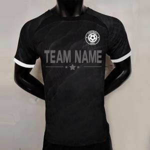 Twill/Plain Pattern Retro Soccer Jersey Black Thailand Quality Football Shirts