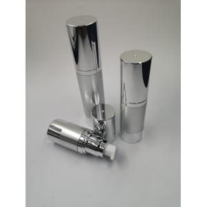 15ml 30ml 50ml plastic PP ABS AS  silver in clear body for cream  personal care round airless pump bottle cosmetic