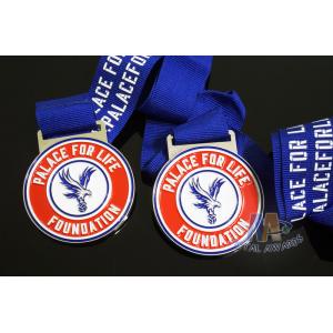 Football Sports Awards And Medals Die Casting Soft Enamel And Imitation Hard Enamel With Ribbon