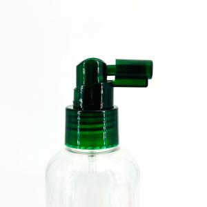 24mm 24/410 Green Plastic Long Nozzle Oral Nasal Spray Pump Head With Half Cap