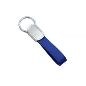 Color Tape PU Blue Leather Keychain Green Personalized Epoxy Doming Logo