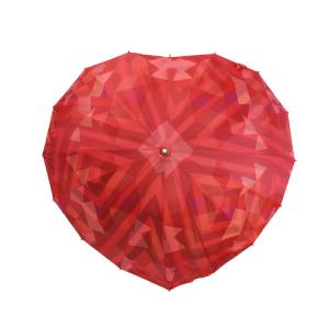 China creative double layer special heart wedding umbrella Custom Size Heart Shape Fiberglass Wedding Umbrella for Bride supplier
