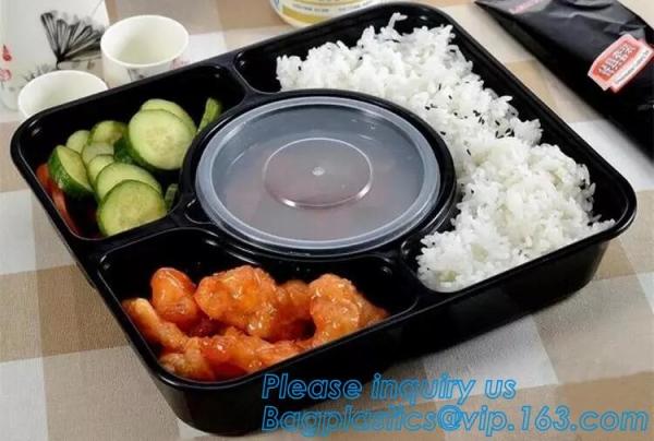 stackable airtight food tray 5 compartments,Professional design plastic sea food