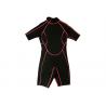 China 3mm Kids Half Body Wetsuit , Black Custom Shorty Wetsuits For Snorkeling wholesale