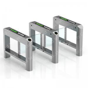 Pedestrians Glass Swing Turnstile Anti Reverse RFID Scanner With Arrow Light