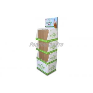 Water Cup Shaped Cardboard Retail Floor Display Stands With 3 Stackable PDQ
