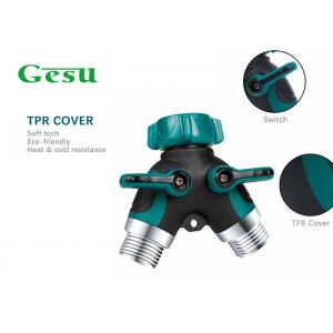 China Water Tube Plastic Tap Connector , Y Piece Hose Splitter Two Way 3/4 Inch supplier