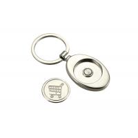 China Ellipse Trolley Token Shopping Car Coin Metal Keychain Holder Keyring on sale