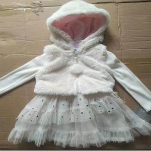 White Children's Winter Clothes Plush Baby Girl Winter Dress In Stock