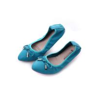 China high quality pale blue sheepskin shoes girl shoes maternity shoes brand foldable flat shoes pointed ballet shoes BS-16 on sale