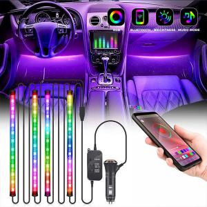 China Led Car Atmosphere Light Wireless Blue Tooth Music APP Control Led Car Ambient Light supplier
