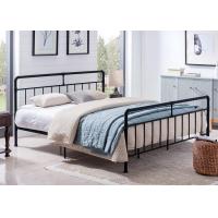 China Best selling furniture industrial pipe black extra large steel metal bed frame for sale