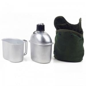 Mountaineering Hiking Multifunctional Military Canteen Kit Including Cups Bottle Bowl Kettle