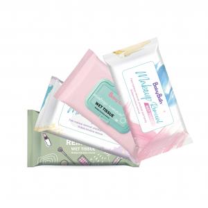 Custom Logo Disposable Cosmetic Makeup Remover wet wipes daily used for face cleaning