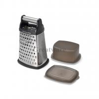 4 Side Stainless Steel Kitchen Box Grater Multi Shredder with Storage Container