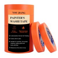 China Anti UV 60days Orange Rubber Adhesive High Viscosity Washi Masking Tape on sale