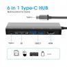 6-in-1 Multi-function USB Type-C Hub Adapter Multiport USB-C HUB Converter USB C