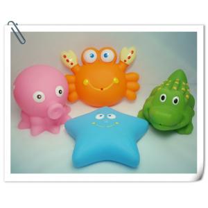 Custom Soft Plastic Rubber Bath Toys Sea Animal Shaped Phthalate Free PVC