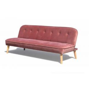 Modern Dusty Rose Velvet Folding Sofa Bed with Wood Leg for Home/Apartment/Office